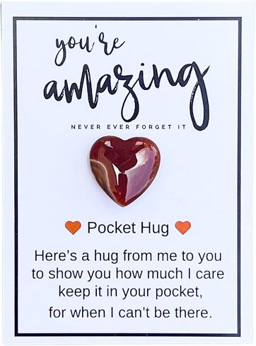 Gemstone Pocket Hugs with Inspirational and Informative cards (Carnelian) in Saudi Arabia