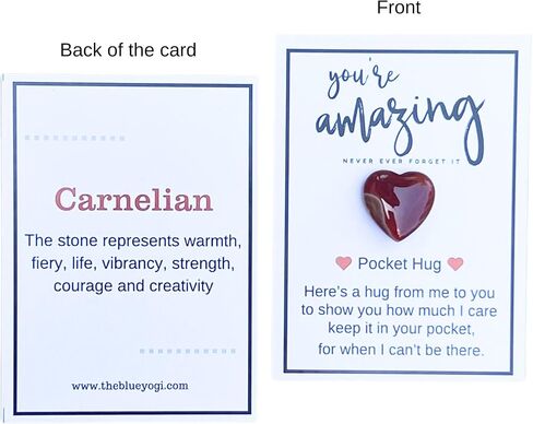 Gemstone Pocket Hugs with Inspirational and Informative cards (Carnelian) in Saudi Arabia