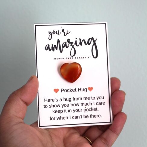 Gemstone Pocket Hugs with Inspirational and Informative cards (Carnelian) in Saudi Arabia