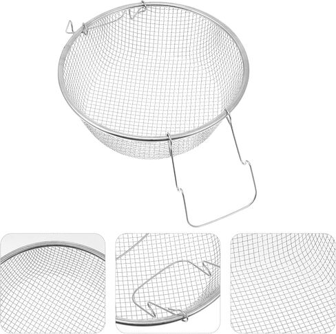 GANAZONO 1Pc stainless steel frying basket Fried Basket chips deep french fry baskets fry baskets holder food frying basket food presentation strainer Cooking fried fish kitchen supplies in Saudi Arabia