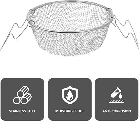 GANAZONO 1Pc stainless steel frying basket Fried Basket chips deep french fry baskets fry baskets holder food frying basket food presentation strainer Cooking fried fish kitchen supplies in Saudi Arabia