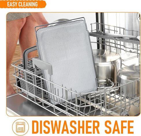 سلة مقلاة الهواء لفرن بريفيل الذكي مقلاة الهواء برو، 3 قطع 16.5 بوصة سلال شبكية من الفولاذ المقاوم للصدأ صينية بديلة للمقلاة الهوائية للفرن، فرن الميكروويف، غسالة الأطباق وأكثر من آمنة in Kuwait