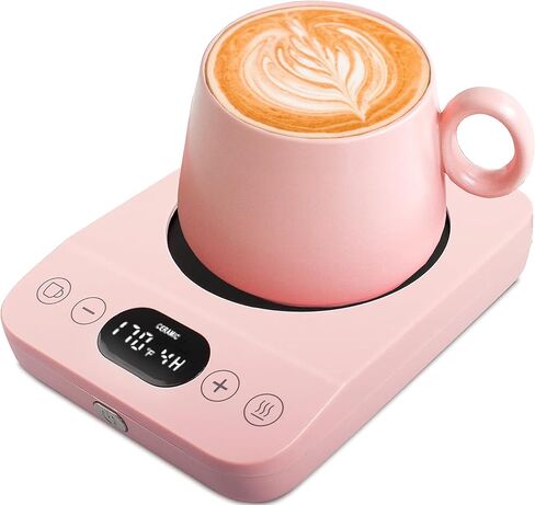 كوب قهوة أكثر دفئًا، سخانات المشروبات، سخان كوب لتدفئة القهوة المكتبية لتسخين القهوة والمشروبات والحليب والشاي والشوكولاتة الساخنة (وردي) in Kuwait