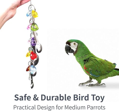 Bird Toys for Parrots Extra Large Parrot Chew Toy Colorful Acrylic Stick Toys for African Gray Macaws Cockatiel Parakeet Stainless Steel Bird Toys for Large Birds Amazon Parrot Mini Macaw in Saudi Arabia