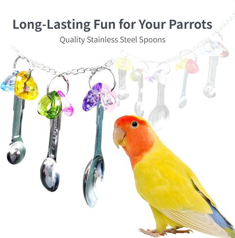 Bird Toys for Parrots Extra Large Parrot Chew Toy Colorful Acrylic Stick Toys for African Gray Macaws Cockatiel Parakeet Stainless Steel Bird Toys for Large Birds Amazon Parrot Mini Macaw in Saudi Arabia