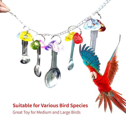 Bird Toys for Parrots Extra Large Parrot Chew Toy Colorful Acrylic Stick Toys for African Gray Macaws Cockatiel Parakeet Stainless Steel Bird Toys for Large Birds Amazon Parrot Mini Macaw in Saudi Arabia