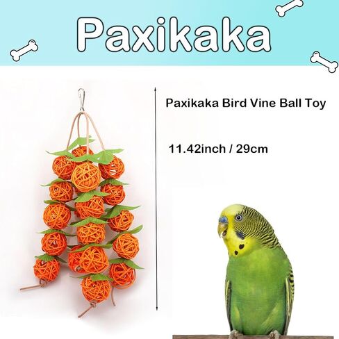 Bird Parrot Chewing Rattan Ball Toy Colorful Bird Cage Accessories Swing Toys for Canary Birds Parrot Parakeet Cockatiel Conure Budgie Finch in Saudi Arabia