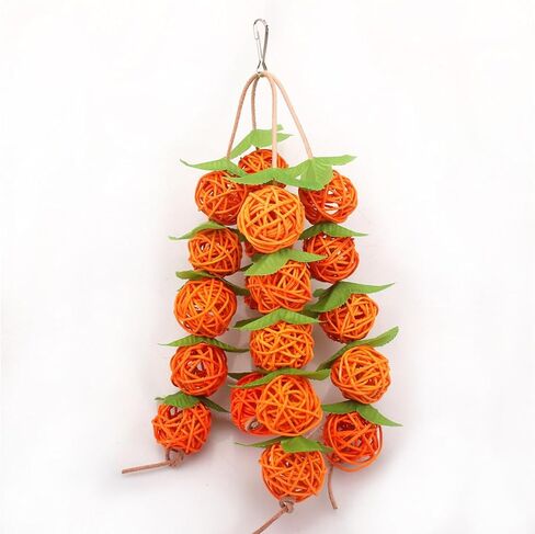 Bird Parrot Chewing Rattan Ball Toy Colorful Bird Cage Accessories Swing Toys for Canary Birds Parrot Parakeet Cockatiel Conure Budgie Finch in Saudi Arabia