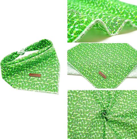 Lionheart glory Green Cucumbers Dog Bandana 1 Pack Washable Soft Dog Scarf, Square Adjustable Dog Bandanas for Small Dogs and Cats in Saudi Arabia