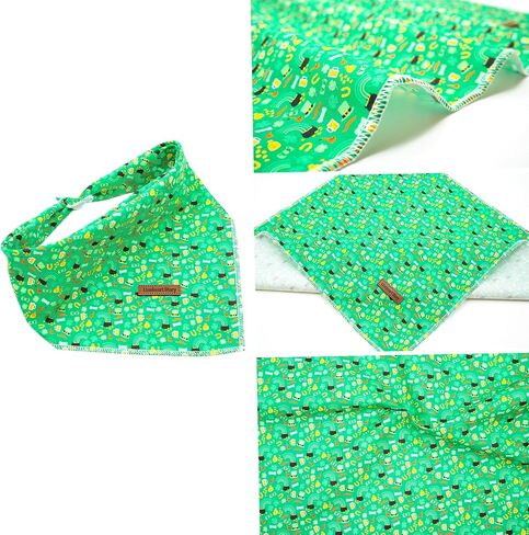 Lionheart glory Green Cucumbers Dog Bandana 1 Pack Washable Soft Dog Scarf, Square Adjustable Dog Bandanas for Small Dogs and Cats in Saudi Arabia