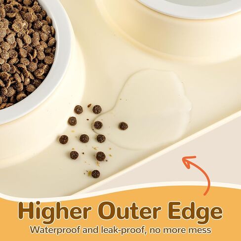 وعاء للحيوانات الأليفة سعة 1.5 كوب مع مجموعة حصيرة، ووعاءان من السيراميك للكلاب صغيرة الحجم، وبساط تغذية للكلاب مصنوع من السيليكون المقاوم للماء وغير قابل للانزلاق، ووعاء طعام للكلاب الصغيرة، ومستلزمات الكلاب، وإكسسوارات الحيوانات الأليفة، وخالية من مادة  in Kuwait