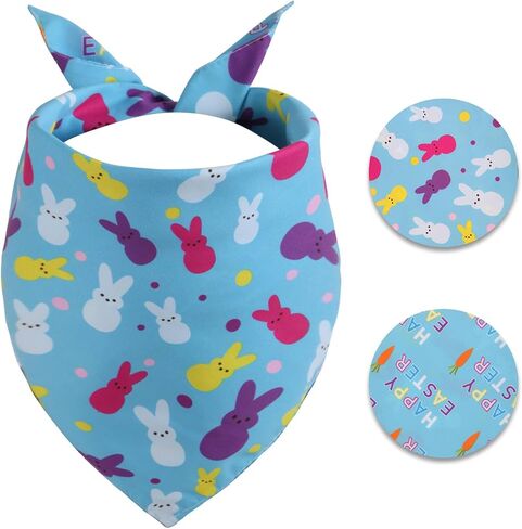 Lucky Dog Bandana Spring XLarge -1 Pack, Premium Durable Triangle Reversible Dog Scarf, Adjustable Puppy Bandana Breed Bib Handkerchief for Girl or Boy Dog Large in Saudi Arabia