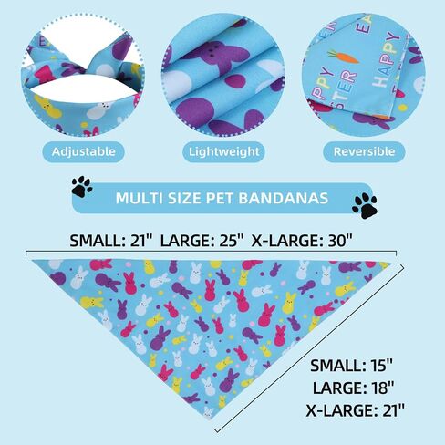 Lucky Dog Bandana Spring XLarge -1 Pack, Premium Durable Triangle Reversible Dog Scarf, Adjustable Puppy Bandana Breed Bib Handkerchief for Girl or Boy Dog Large in Saudi Arabia