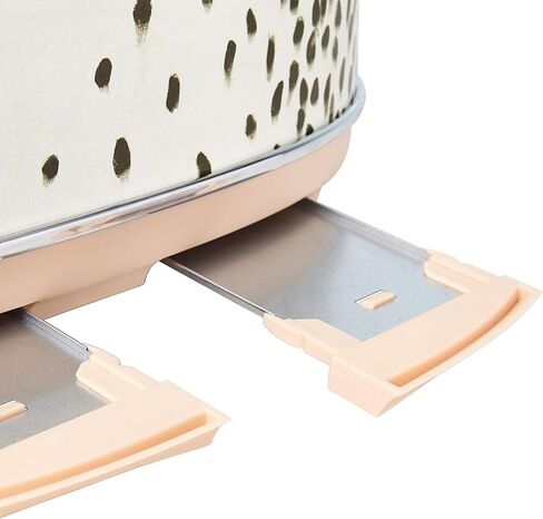 Haden Margate Poodle & Blonde Stainless Steel 4 Slice Toaster with Wide Slots, 6 Browning Control, and Removable Crumb Tray, Pale Pink/Chrome in Kuwait