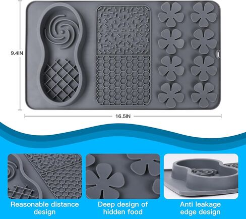 Dog Licking Treat Slow Feeder Snuffle Pet Calming Mat Anxiety Relief Training Wet Food Lick Pad with Suction Cup (Blue) in Saudi Arabia
