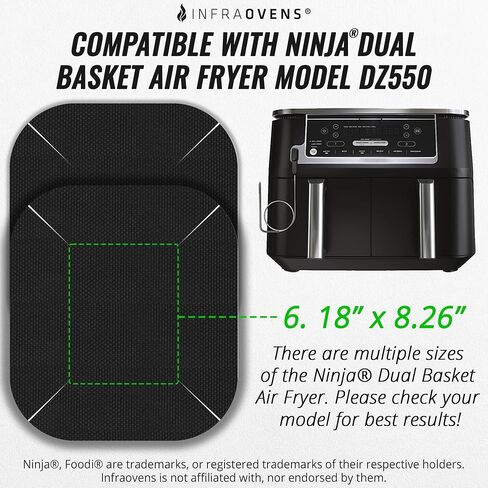 بطانات مقلاة الهواء من INFRAOVENS لـ Ninja Foodi Dual 10qt DZ550 غطاء حماية السلة لـ Smart XL DualZone، سلتان مزدوجتان 6 في 1، ملحقات مقلاة الهواء، أدوات المطبخ، مرشحات وإدراج قابلة لإعادة الاستخدام in Kuwait