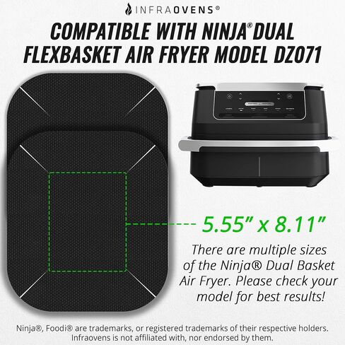 بطانات مقلاة الهواء من INFRAOVENS لـ Ninja Foodi Dual 10qt DZ550 غطاء حماية السلة لـ Smart XL DualZone، سلتان مزدوجتان 6 في 1، ملحقات مقلاة الهواء، أدوات المطبخ، مرشحات وإدراج قابلة لإعادة الاستخدام in Kuwait