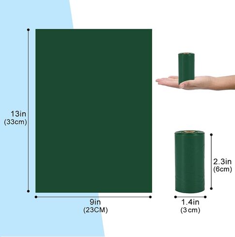 Dog Poop Bags Rolls With Dispenser and bags holder for Leash, Heavy Duty, Green, Unscented, Refill Rolls,16 Pack of 15, 240 Count. in Saudi Arabia