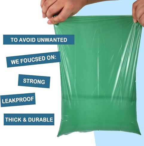 Dog Poop Bags Rolls With Dispenser and bags holder for Leash, Heavy Duty, Green, Unscented, Refill Rolls,16 Pack of 15, 240 Count. in Saudi Arabia