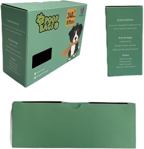 Dog Poop Bags Rolls With Dispenser and bags holder for Leash, Heavy Duty, Green, Unscented, Refill Rolls,16 Pack of 15, 240 Count. in Saudi Arabia