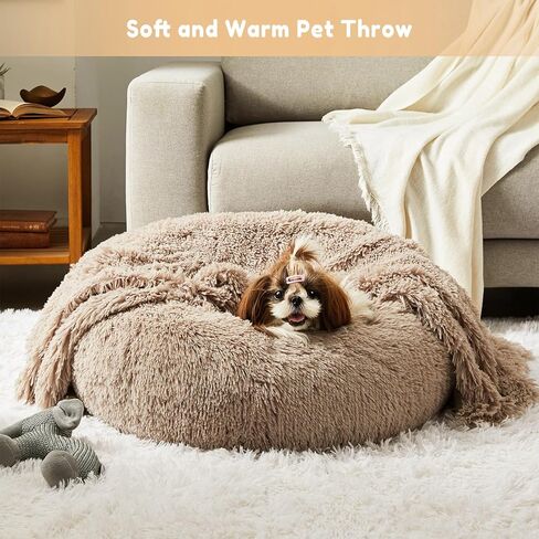 WESTERN HOME WH Small Calming Dog Bed Cat Bed with Blanket in Kuwait