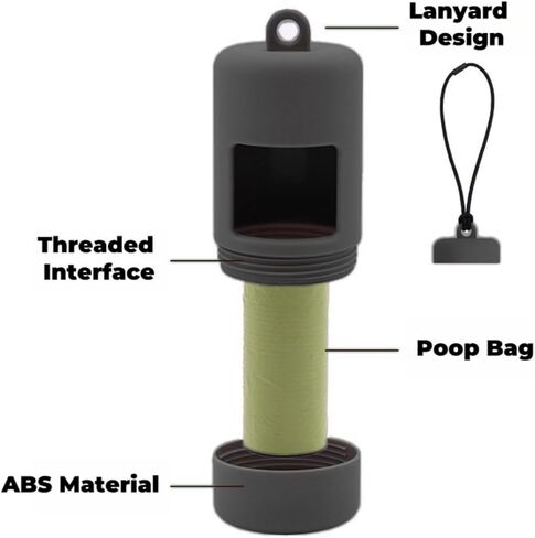 حامل أكياس فضلات الكلاب للمقاود، موزع أكياس فضلات الكلاب صغير الحجم وخفيف الوزن، حامل أكياس نفايات الكلاب، سهل الاستبدال والتنظيف مع موزع واحد و15 كيسًا. (أبيض) in Kuwait