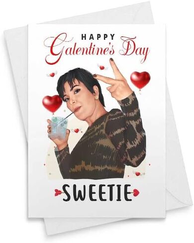 Cute Kris Galentine's/Valentine's Day Card - Sweetie Romantic Card, Galentines Card, Cute Love Card, Funny Valentines Day, Funny Love Card [00030] in Saudi Arabia
