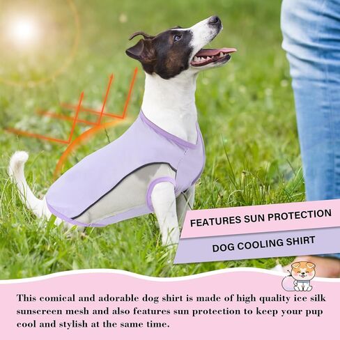 قطعتان من قميص تبريد الكلاب خفيف الوزن وجيد التهوية لفصل الصيف والشاطئ والمشي لمسافات طويلة (وردي + رمادي، xs) in Kuwait