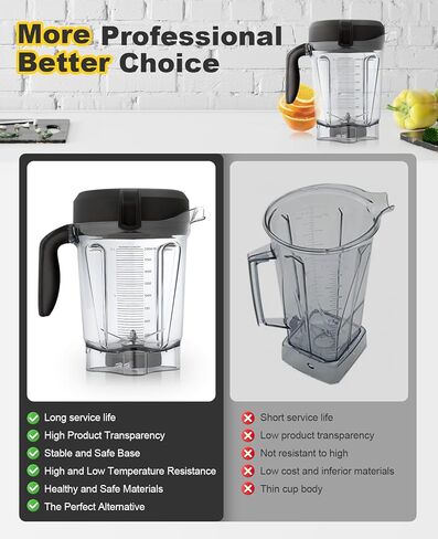 للخلاط 64 أونصة، حاوية منخفضة المستوى، متوافقة مع الخلاط G-Series، حاوية بديلة لـ 750 7500 108300d VM0102d VM0158 VM0158a VM0197 in Kuwait