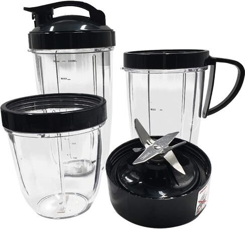 شفرة مستخرج بديلة من JOYSTAR و32 كوبًا ضخمًا مع غطاء علوي قابل للطي، متوافق مع Nutribullet Prime/Balance/Lean/Max/Select مع عصارة خلاط 1200 واط (3) in Kuwait