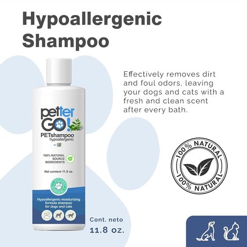 Natural Dog Shampoo Hypoallergenic with Rosemary and Melissa Essential Oil | Dogs and Cats Cleaning and Care for Your Pet Go Care PETTERGO in Saudi Arabia