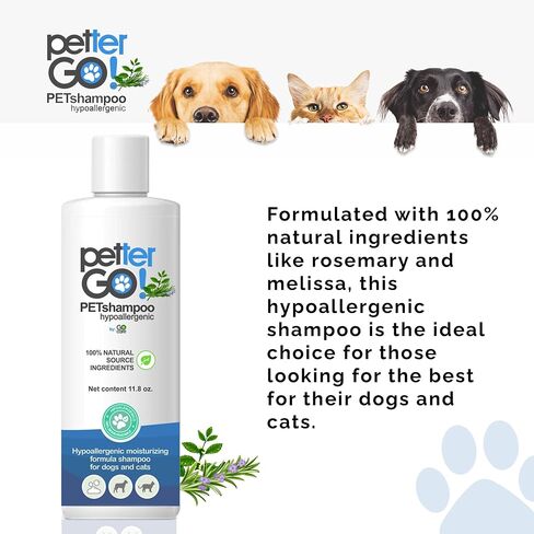 Natural Dog Shampoo Hypoallergenic with Rosemary and Melissa Essential Oil | Dogs and Cats Cleaning and Care for Your Pet Go Care PETTERGO in Saudi Arabia