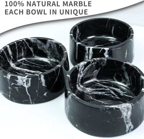 Natural Marble Pet Bowl, Suitable for Small and Medium-Sized Cats and Dogs, with Non-slip Pad, No Pressure, Easy to Clean in Saudi Arabia