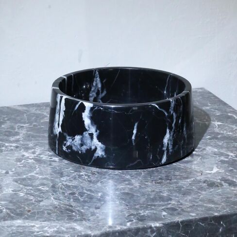 Natural Marble Pet Bowl, Suitable for Small and Medium-Sized Cats and Dogs, with Non-slip Pad, No Pressure, Easy to Clean in Saudi Arabia