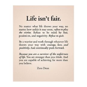 Life Isn't Fair - Inspirational Wall Decor, Our Typography Motivational Quotes Wall Art Print is Ideal for Home Decor, Bedroom Decor, Office Decor, Classroom Decor, or any Room Decor. Unframed - 8X10