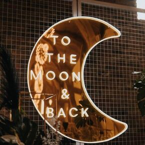 To the Moon and Back Neon Sign for Wall Decor, Neon Lights for Bedroom Decor, Home Decor, Aesthetic Room Decor, Wedding Decor, Party Lights, Bathroom Decor, Kitchen Décor