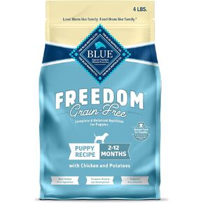 Blue Buffalo Freedom Grain-Free Puppy Dry Dog Food With DHA, Complete & Balanced Nutrition for Puppies, Made in the USA With Natural Ingredients, Chicken & Potatoes, 4-lb. Bag