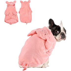 NACOCO Halloween Pig Dog Costume - Pet Christmas New Year Hoodie Warm Party Coat Outfit for Small and Medium Cat Dog Clothes(M)