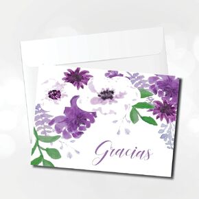 Spanish Thank You Cards with Envelopes-Party Gracias Notes - Pack of 25 Floral
