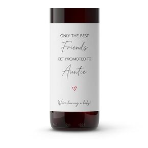 ملصقات النبيذ لإعلان الحمل من FRIENDS ● مجموعة من 4 ● فقط أفضل الأصدقاء يتم ترقيتهم إلى ملصقات AUNTIE، والخالات، وملصقات زجاجات النبيذ التي تكشف عن الحمل البسيط، وملصقات زجاجات النبيذ المقاومة للماء A202-4F1