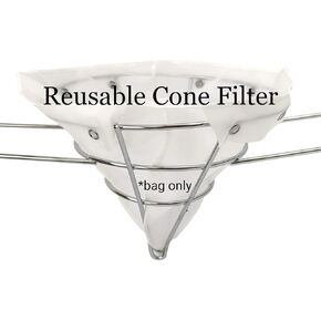 10" Reusable Cone Style Oil Filter Bag for Frying Oil | Compatible with all 10 inch Cone Filter Frames | Reusable Deep Fryer Filter Bag | Durable Construction | Easy to Clean | By The FryOilSaver Co