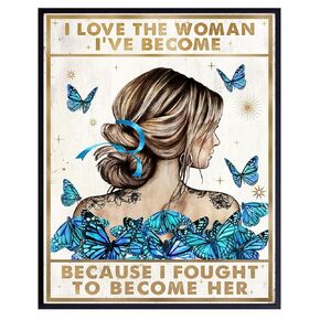 Inspirational Wall Decor - Motivational Wall Art - Boho Wall Art - Positive Quotes Wall Decor - Boho-chic Blue Butterfly Bedroom Decor for Women - Yellowbird Art & Design - Motivational poster 8x10