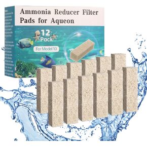 12pcs Ammonia Reducer Filter Pads for Aqueon QuietFlow LED PRO Model 20 and 75, Replacement Filter Cartridges for Aqueon QuietFlow