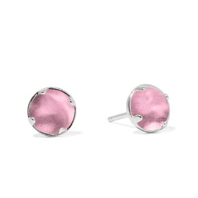 Recycled Antique Pink Depression Glass Sterling Silver Post Earrings