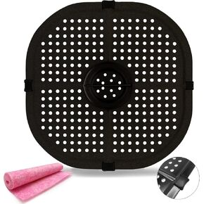 Air Fryer Grill Pan for COSORI 5QT Air Fryers, 9.09IN Upgraded Square Crisper Plate Tray, Air Fryer Replacement Parts Accessories Rack with Rubber feet, Non-Stick, Dishwasher Safe