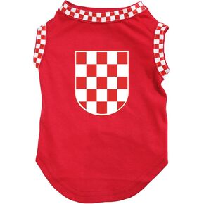 Petitebella Croatia Flag Puppy Dog Shirt (Blue, Medium)