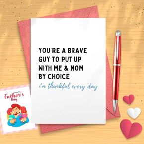 Funny Stepdad Father's Day Card, Father's Day Gift From Step Daughter, Bonus Dad Birthday Card, Stepdad Card, Bonus Dad [01861] in Saudi Arabia