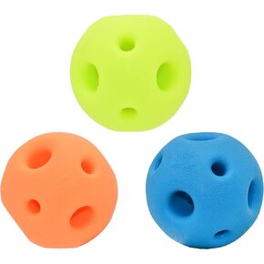 Multipet Breeze Balls for Dog - Bevel Tech Interactive Dog Toy w/Holes for Breathing - Flotable Ball for Dogs - Pet Toy for Chewing & Playing - (1 Count, 3", Random Color Surprise)