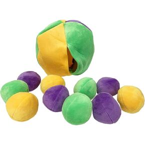 Midlee Hide a Ball Puzzle Dog Toy with 10 Plush Squeaker Balls (Small)