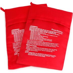 2 Pcs Microwave Potato Cooker Bag Tortillas Cooker Bag Washable and Reusable Bag Perfect Potatoes Just in 4 Minutes